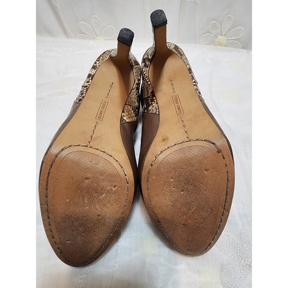 VINCE CAMUTO 6.5M BROWN BOOTIES TAUPE VO ARIANAH SNAKE SKIN NEUTRAL STILETTOTAN - Picture 5 of 16